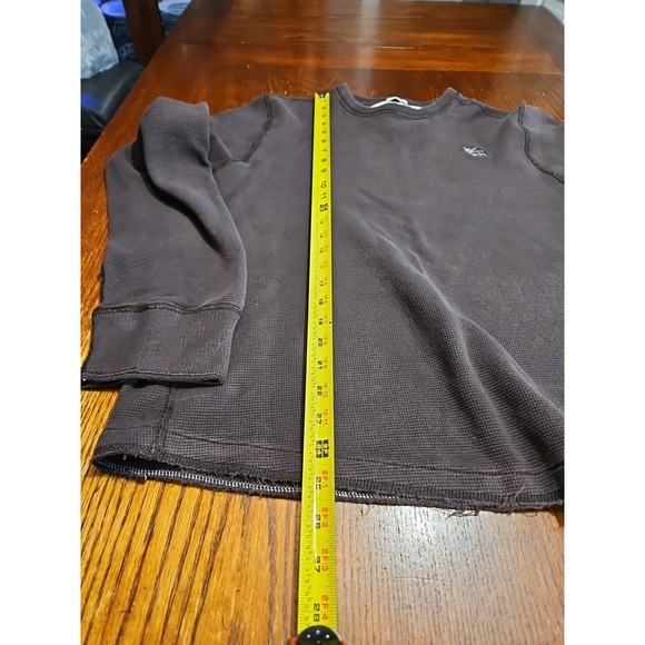 Abercrombie Mens Ribbed Knit Muscle Thermal Long Sleeve Shirt Brown XXL (A616) - Picture 5 of 8